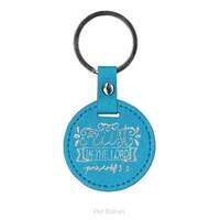 Lux Leather Keyring: Trust In the Lord (Blue)