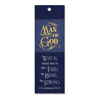 Lux Leather Bookmark: Man Of God 1 Corinthians 16:13