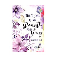 Memo Pad 3 - Floral 2025 The Lord Is My Strength and Song Exodus 15:2
