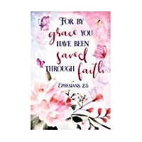 Memo Pad 1 - Floral (2025) - For by Grace You Have Been Saved Through Faith Ephesians 2:8