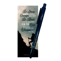 Gel Pen with Bookmark Set: Be Strong And Courageous