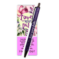 Gel Pen with Bookmark Set: Love Never Fails