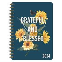 2024 12-Month Wirebound Weekly Planner: Grateful And Blessed