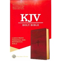 KJV Holy Bible Large Print Personal Size Reference Bible Brown (Red Letter Edition)