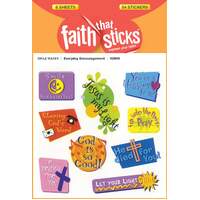 Everyday Encouragement (6 Sheets, 54 Stickers) (Stickers Faith That Sticks Series)