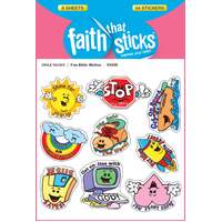 Fun Bible Mottos (6 Sheets, 54 Stickers) (Stickers Faith That Sticks Series)