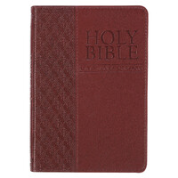 Saddle Tan Faux Leather Compact King James Version Bible