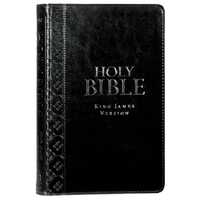 Black Faux Leather King James Version Deluxe Gift Bible with Thumb Index