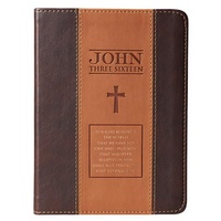 Journal: John 3:16 Two-Tone Flexicover Journal Tan/Brown