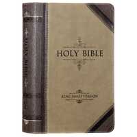 KJV Giant Print Bible 2-Tone Brown Red Letter Edition