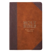 Brown Faux Leather Half-bound Large Print Thinline KJV Bible