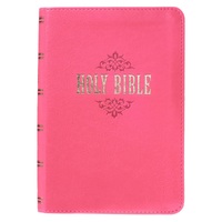 Pink Faux Leather Large Print Compact King James Version Bible