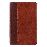 KJV Faux Leather Giant Print Brown Two Tone