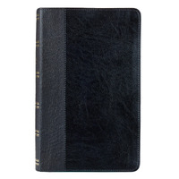 Black Half-bound Faux Leather Giant Print King James Version Bible with Thumb Index