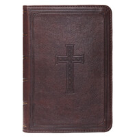 Dark Brown Faux Leather Large Print Compact King James Version Bible