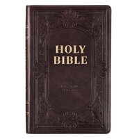 KJV Deluxe Gift Bible - Dard Brown heat-debossed