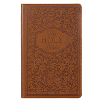 KJV Giant Print Bible - Brown Heat-Debossed Floral
