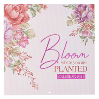 2021 12-Month Large Calendar: Bloom Where You Are Planted