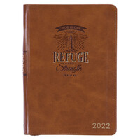 2022 12-Month Executive Planner Zipped Closure Brown: God Is Our Refuge and Strength