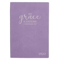 2022 12-Month Daily Planner: His Grace is Sufficient Purple