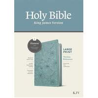KJV Larger Print Thinline Reference Bible Filament Enabled Edition Floral Leaf Teal (Red Letter Edition)