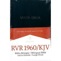 Rvr 1960/Kjv Biblia Bilingue Letra Grande Negro Imitacion Piel Con Indice (Spanish Bible)