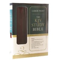 KJV Study Bible Large Print Brown/Burgundy