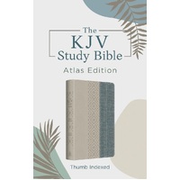 The KJV Study Bible: Atlas Edition, Thumb Indexed [Taupe & Denim Crosshatch]