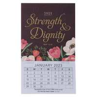 2023 Mini Magnetic Calendar: Strength & Dignity, Burgundy