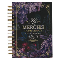 His Mercies are New Amethyst Purple Wirebound Journal - Lamentations 3:22-23