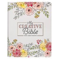 Pearlized White Faux Leather KJV My Creative Bible