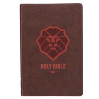 Lion Brown Faux Leather Kid's King James Version Bible