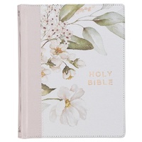 Feather Gray Floral Faux Leather Hardcover King James Version Note-taking Bible