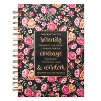 Wirebound Journal: Serenity Prayer Floral Hardcover