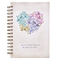 Violet Floral Heart Hardcover Spiral bound Journal