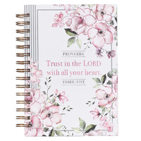Journal: Trust in the Lord, Pink Floral (Proverbs 3:5)