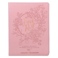 Find Rest 60 Day Devotional In Pink Faux Leather