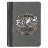 With God Everything is Possible Faux Leather Handy-Sized Journal - Matthew 19:26