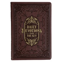 Large Print Edition Daily Devotions from the KJV Brown Faux Leather Devotional