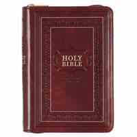 KJV Large Print Compact Bible Burgundy With Zipper (Red Letter Edition)