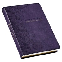 KJV LARGE PRINT THINLINE BIBLE PURPLE FLORAL THUMB INDEX (RED LETTER EDITION)