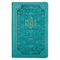 Teal Faux Leather Giant Print Standard-size King James Version Bible with Thumb Index