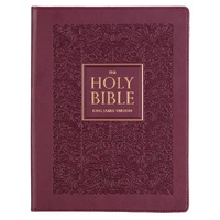 Red Plum Faux Leather Hardcover Large Print King James Version Note-taking Bible