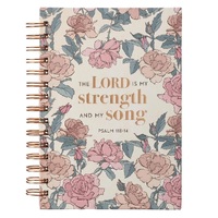 My Strength and My Song Pink Rose Wirebound Journal - Psalm 118:14
