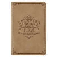 Standing Firm Tan Faux Leather Daily Devotional