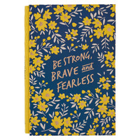 Strong Brave and Fearless Navy and Yellow Quarter-bound Journal