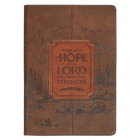 Hope in the Lord Chestnut Brown Faux Leather Classic Journal - Isaiah 40:31