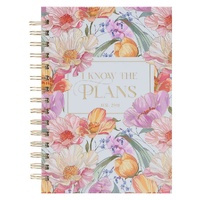 I Know the Plans Bright Floral Spiral Journal Jeremiah 29:11